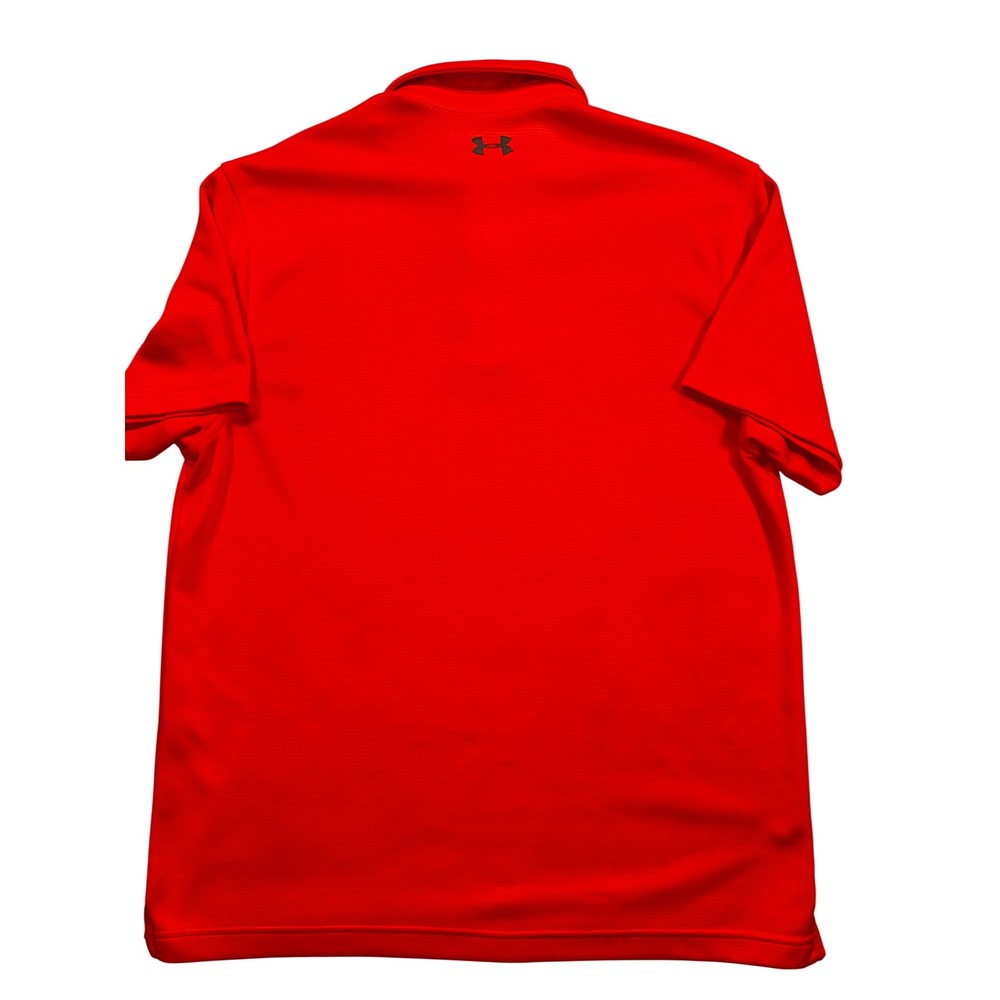 Under Armour Mens HeatGear Loose Fit Polo Shirt Orange Short Sleeve Large - Picture 4 of 6